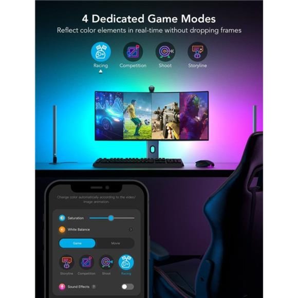 LED Strip Lights(55'') & Gaming Light Bars(17'') with Camera, Smart DreamView - Picture 3 of 6